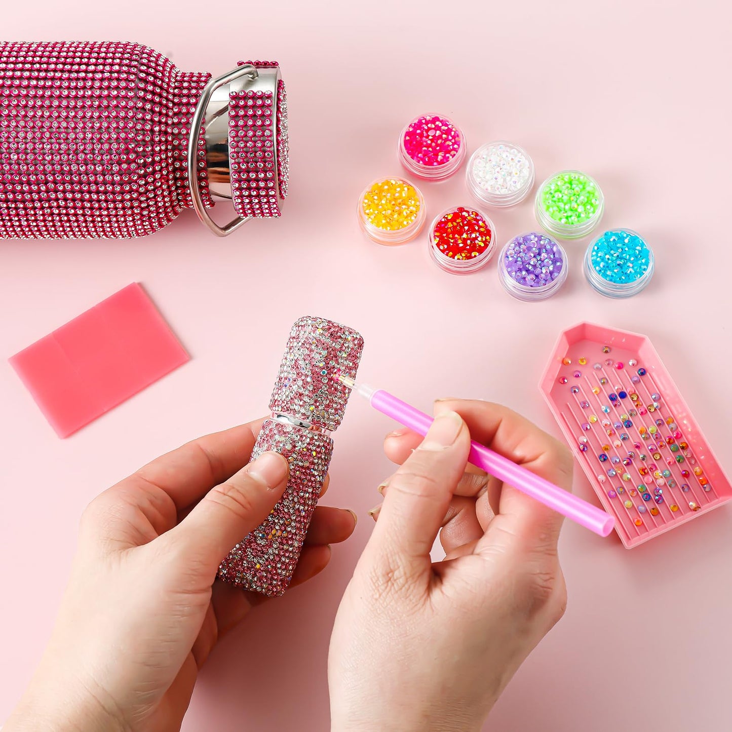 UWETIME 32000Pcs Resin Flatback Rhinestones for Bedazzling Kit with 4 Pcs B7000 Glue 3mm Multicolor Bedazzler Kit with Rhinestones and Tools DIY Bedazzling Gems for Crafting Clothing Shoes Cups