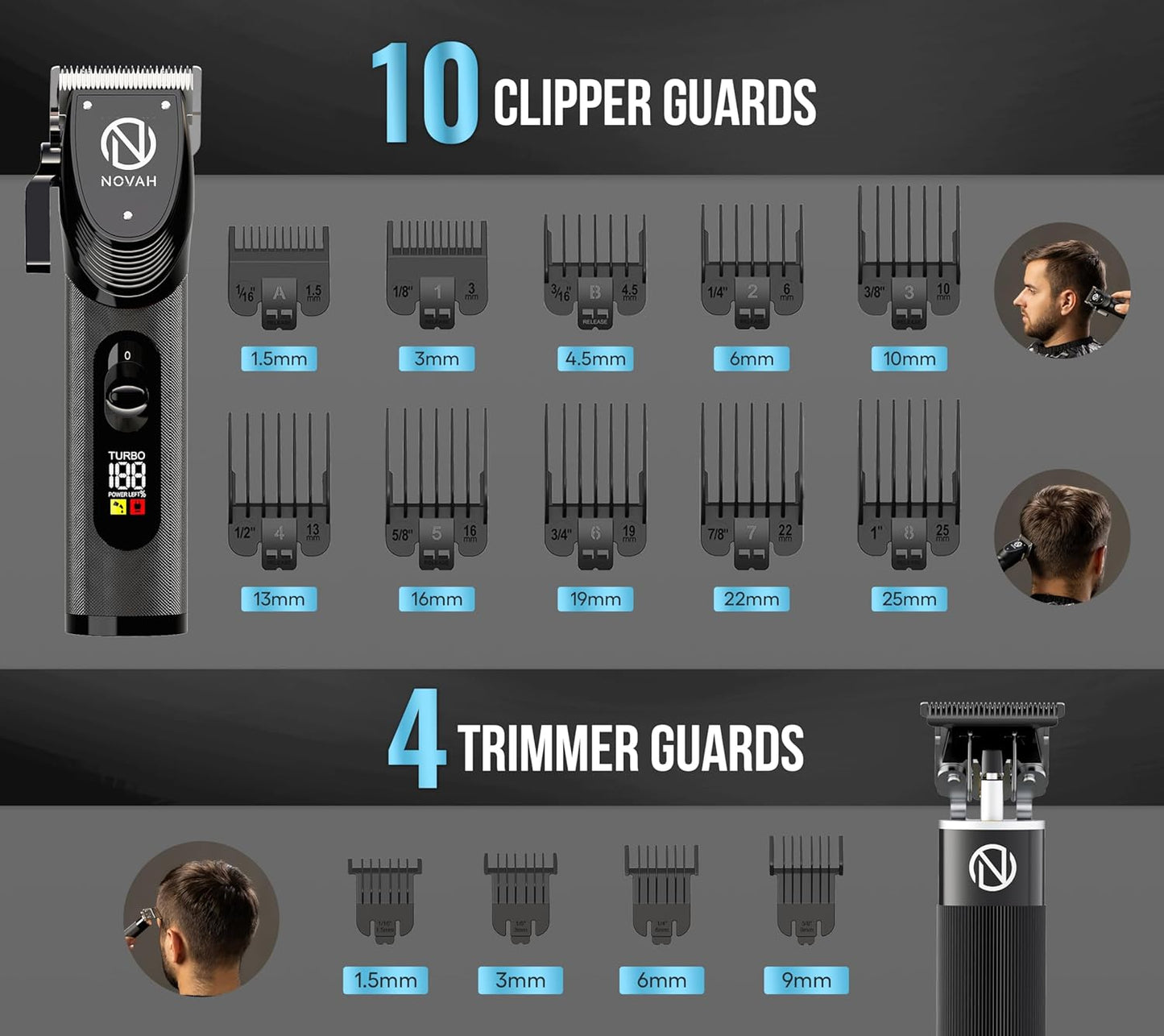Professional Hair Clippers for Men - Cordless Barber Trimmer Set | Fade Haircut Kit