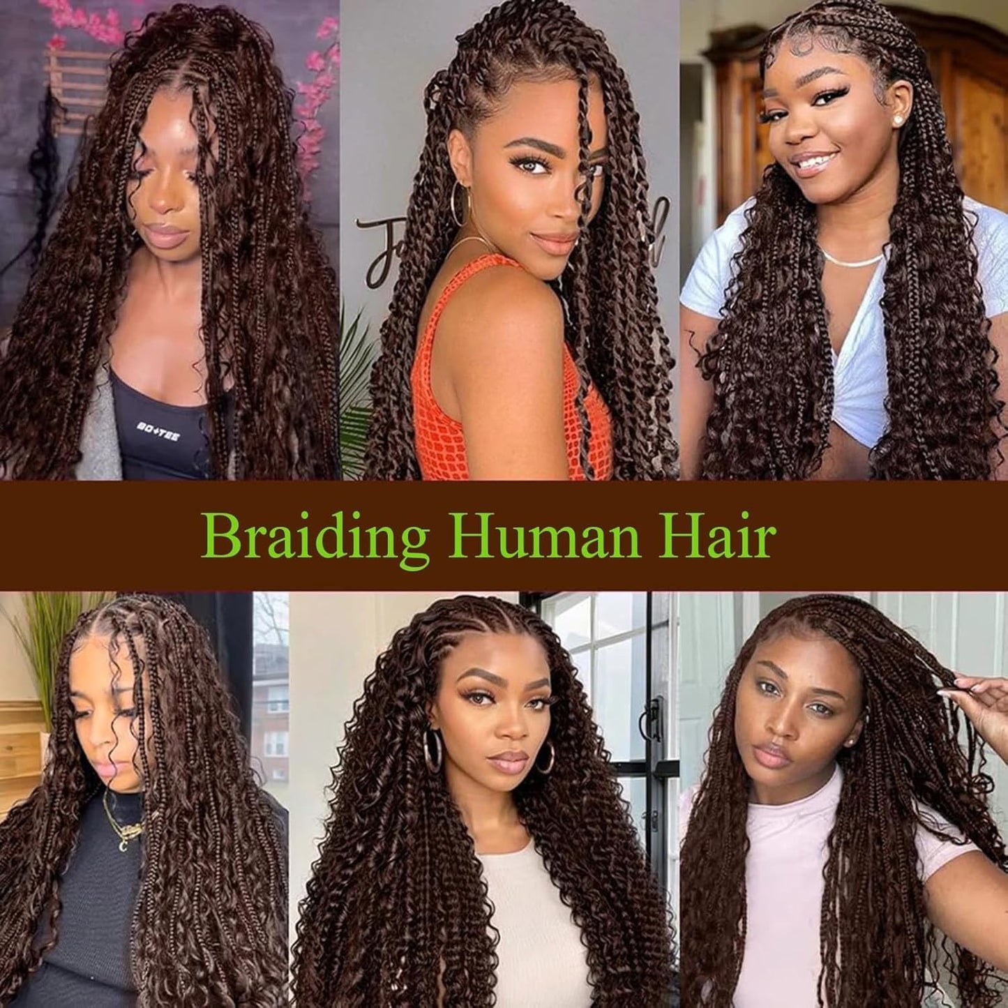 #4 Brown Human Braiding Hair Deep Wave Bulk 28 28 Inch Unprocessed Brazilian Virgin Hair Chocolate Deep Curly Braiding Hair Extensions 2 Bundle 100g/pack