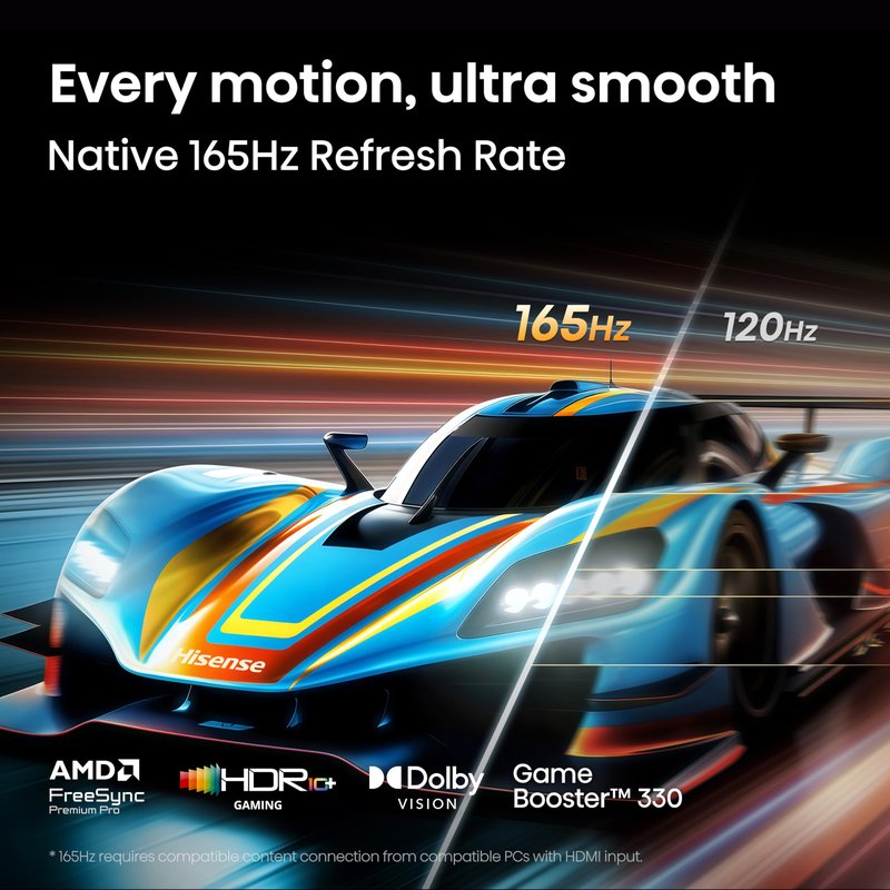 Hisense 65" U7 Mini-LED ULED 4K UHD Best Premium Gaming HDR Smart Fire TV (65U7SF, 2026 New) - Hi-QLED, Native 165Hz, VRR 330, Dolby Vision IQ · Atmos, IMAX Enhanced, Anti-Reflection, 2.1.2 Ch, Alexa+
