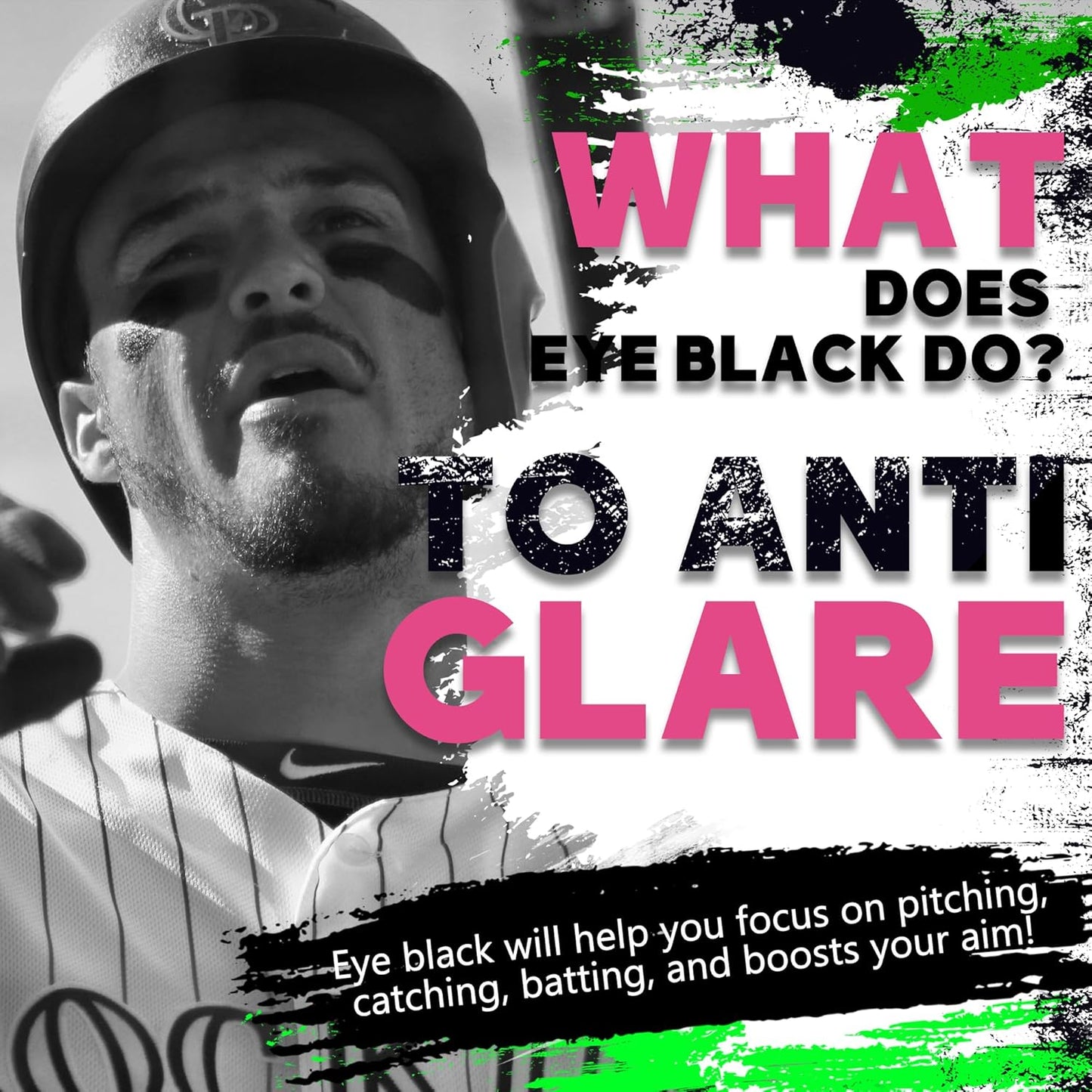 Eye Black Stick - Anti-Glare Grease Paint for Baseball, Softball, Football | Sweat-Proof, Long-Lasting Color, .67 oz