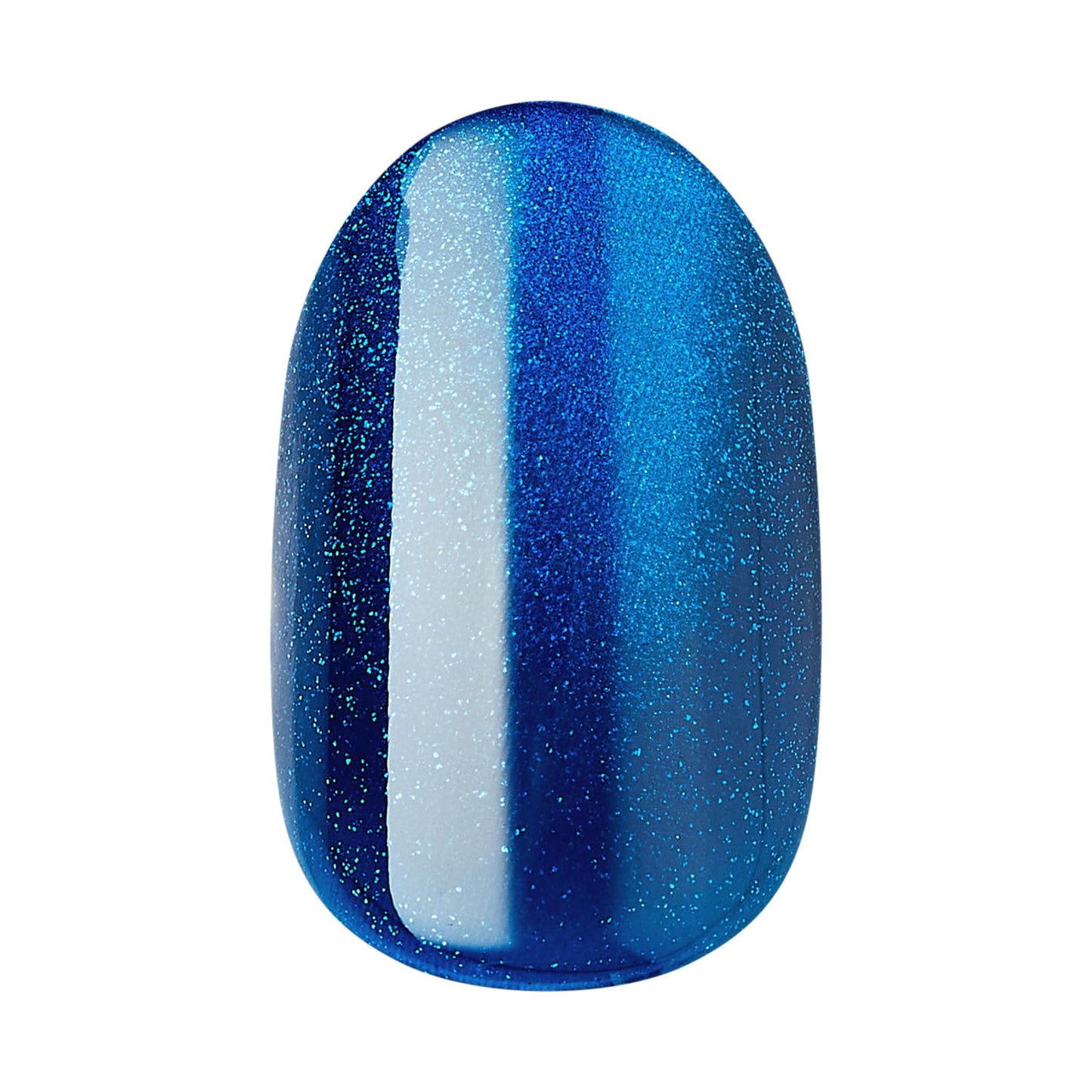 Kiss colorFX by Impress Press On Nails, Reconnect, 30 No Glue Peel and Stick Nails Kit with IMPROVED Adhesive, Blue Short Oval Pearlescent Effect, Includes Prep Pad, Manicure Stick & Mini File