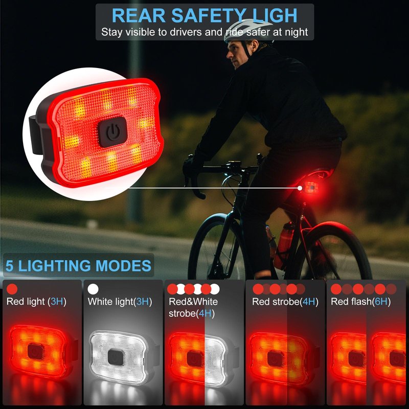 Bike Lights for Night Riding, 2000 Lumen Super Bright Bicycle Headlight and Tail Light Set with LCD Dispaly, USB-C Rechargeable Waterproof LED Bike Light Front and Back for Road Mountain Cycling