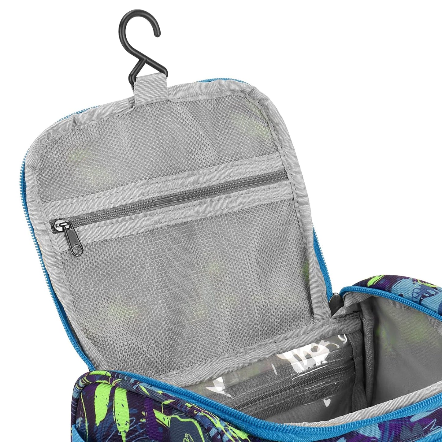 Kids Toiletry Bag - Choco Mocha Travel Hanging Waterproof Design | Cute Blue Gift for Boys