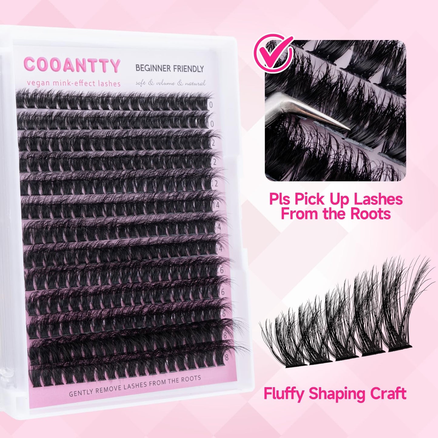 Fluffy Lash Clusters - Salon-Quality 100D Mega Eyelash Extensions | D Curl 10-18mm, Reusable, Beginner-Friendly