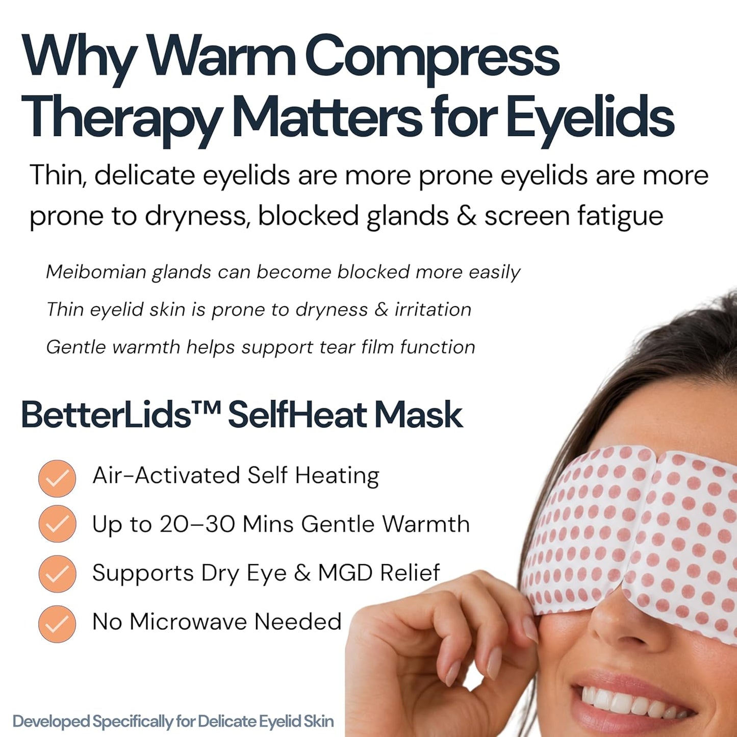 BlinkBetter Self-Heating Eye Mask - 30 Pack | Warm Compress for Dry Eyes & Eyelid Hygiene