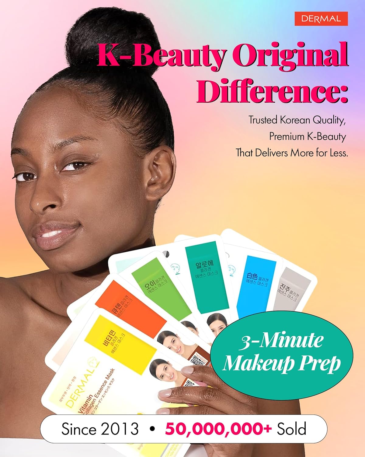 Dermal Facial Mask Combo Pack | Premium Korean Sheet Masks for Daily Skincare - 24 Masks