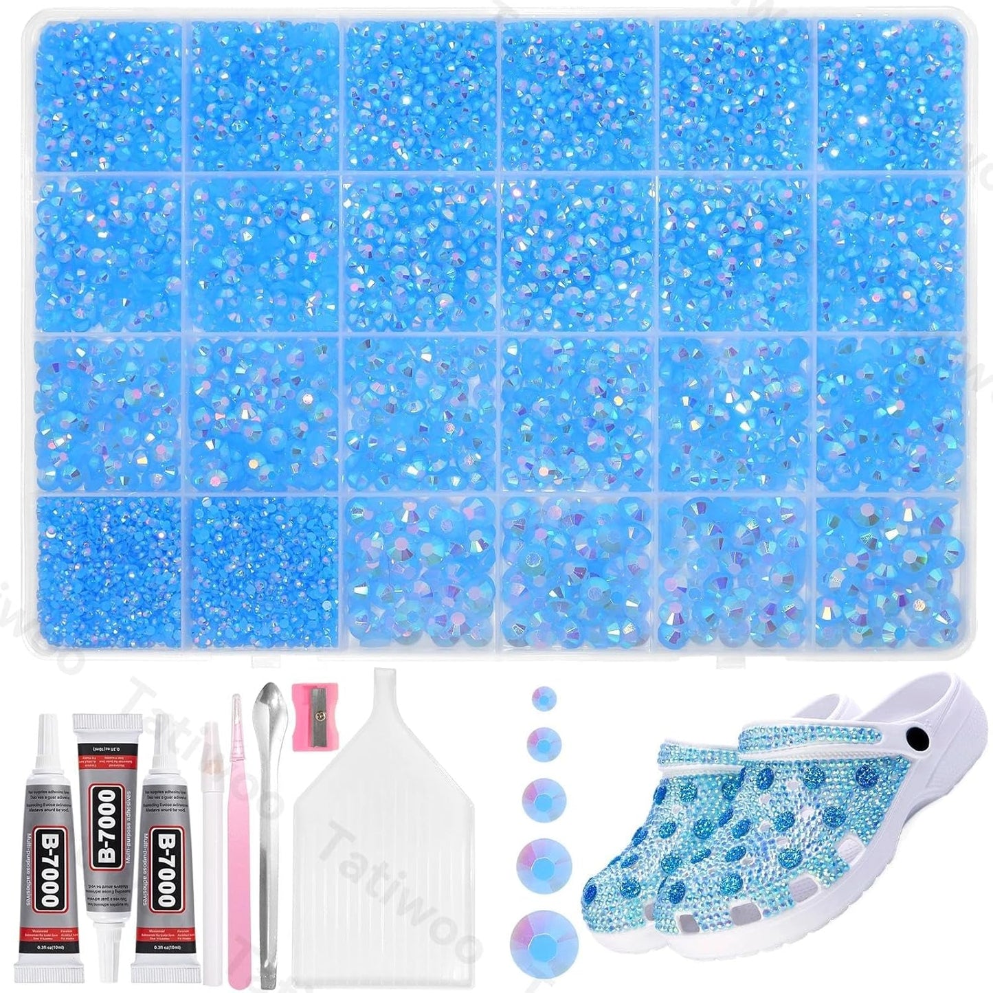 Light Pink Flatback Jelly Resin Rhinestones - 20000 Pcs Mix Sizes 2-6mm for Crafting & DIY Makeup Tumblers