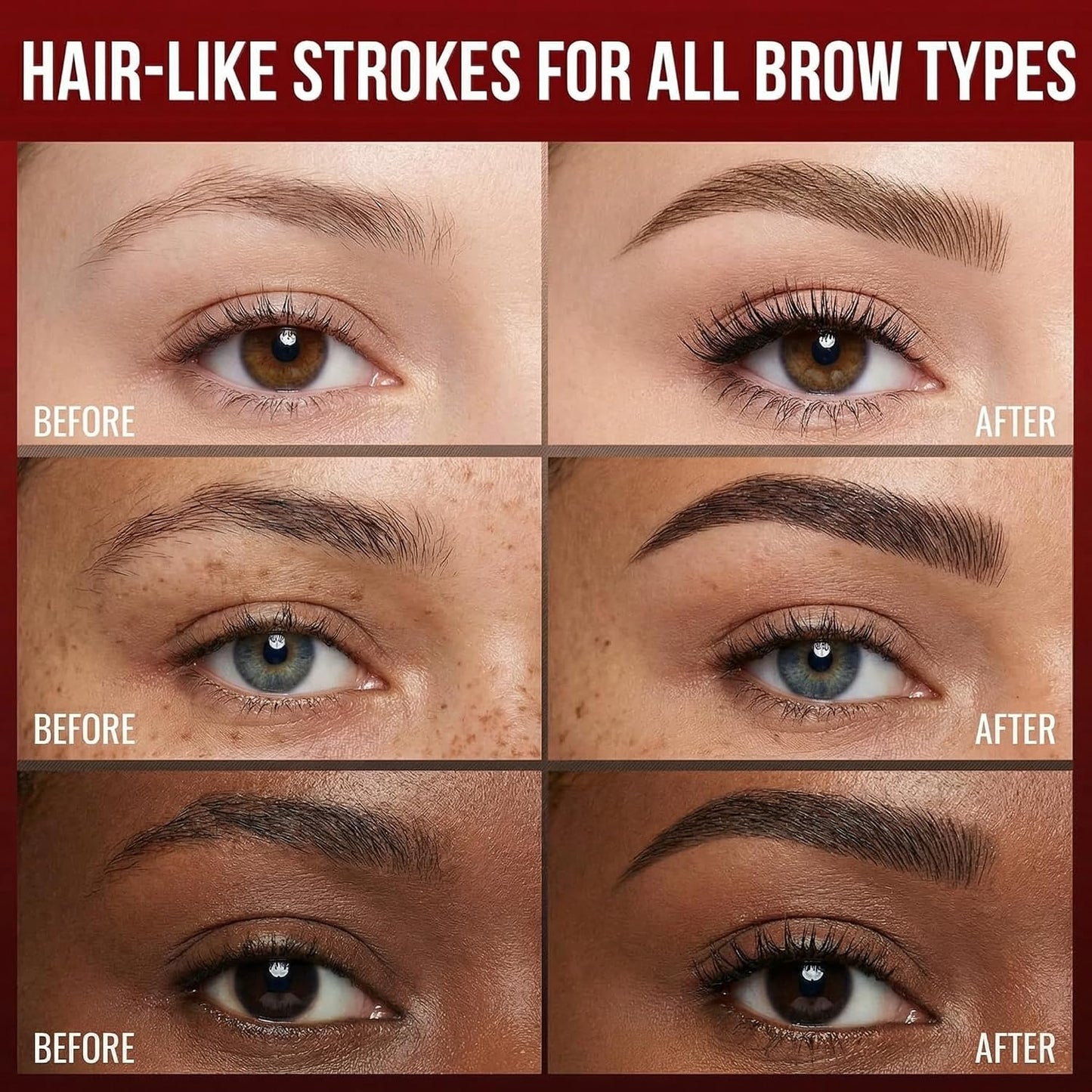 Eyebrow Pencil for Women - 2-in-1 Microblading Pen with Ultra-Fine Tips | Waterproof, Long-Lasting, Natural Hair-Like Strokes, Black Brown