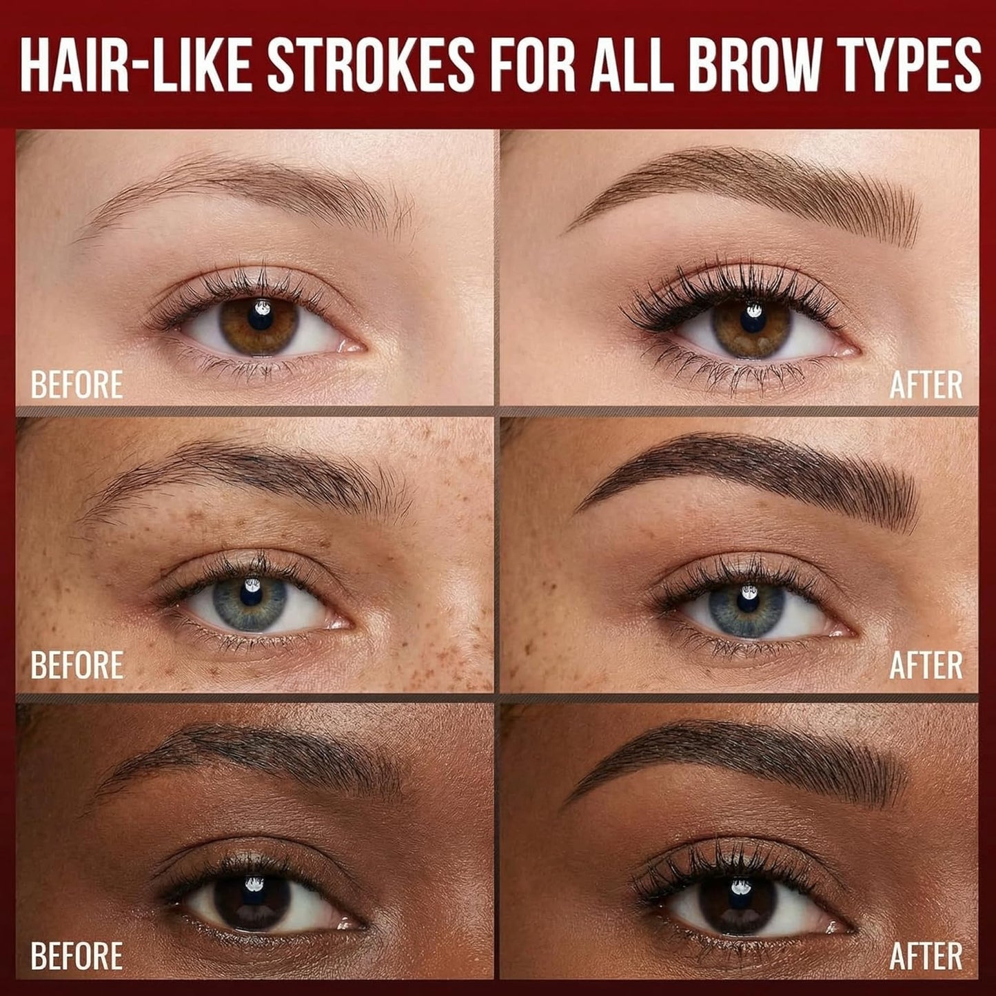 Eyebrow Pencil - 2-in-1 Microblading Pen with Ultra-Fine Tips | Waterproof, Long-Lasting, Brown