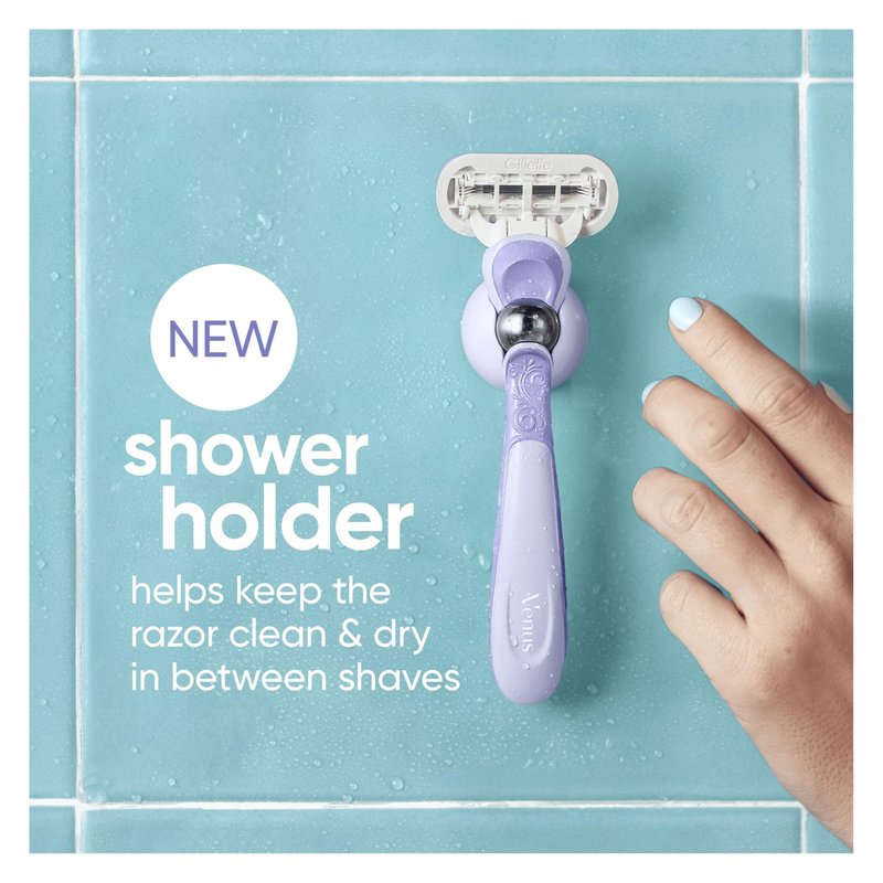 Gillette Venus Deluxe Smooth Swirl Women's Razor + 3 Razor Blade Refills, with Flexiball Technology, Lubrastrip with A Touch of Vitamin E