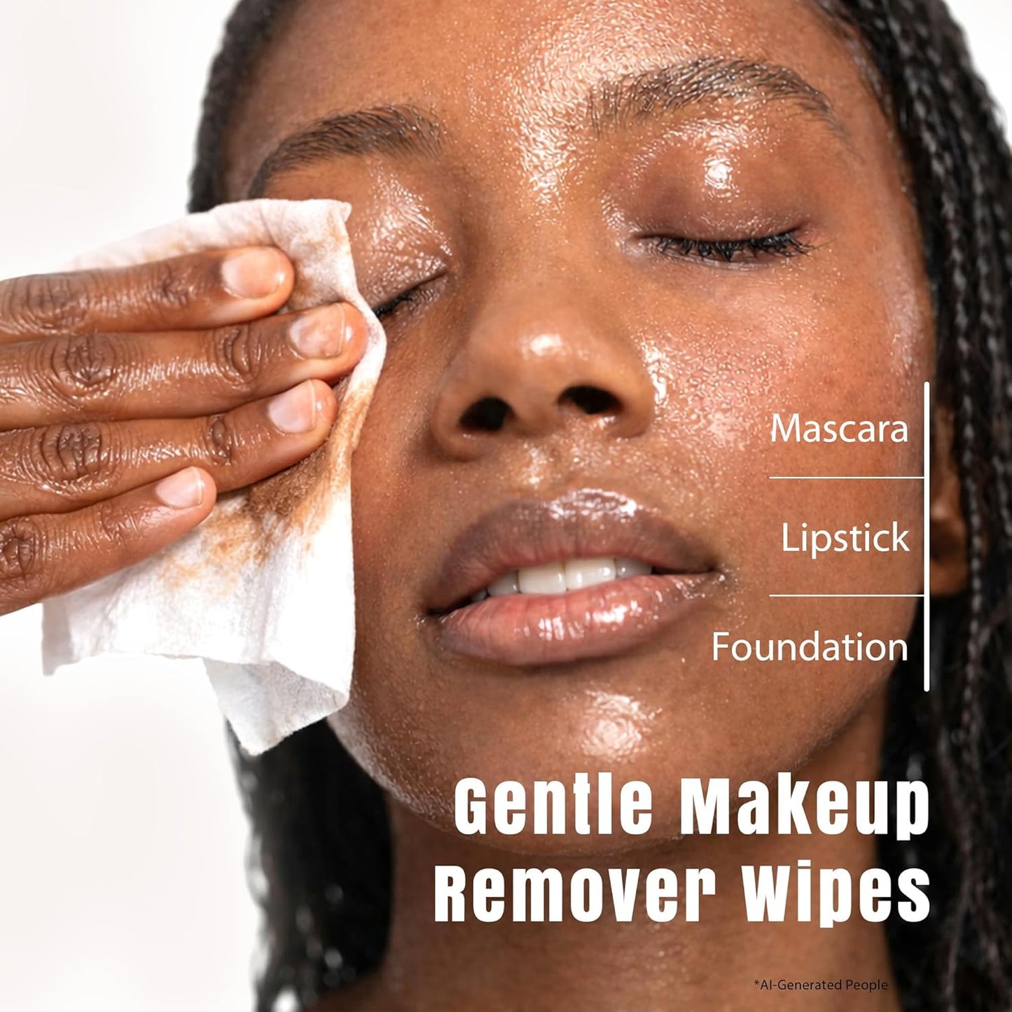 Makeup Remover Wipes - Alcohol-Free Biodegradable Cleansing Wipes with Hyaluronic Acid & Vitamin E | 30 Count for Sensitive Skin