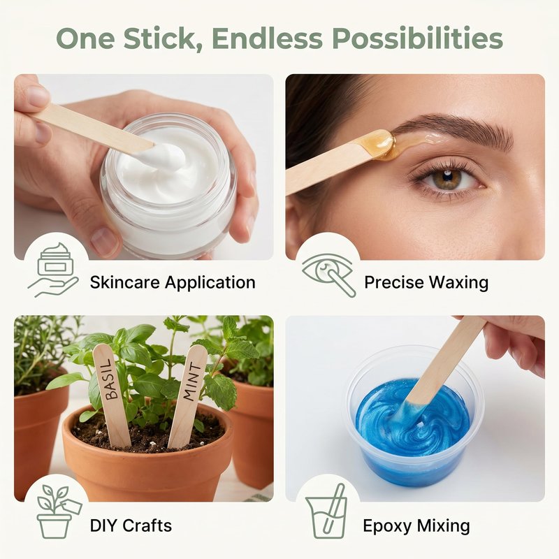 Huini 1000 Ct. Wooden Waxing Applicators Sticks for Face & Eyebrows Wax Spatula Hair Removal CD-S02-3