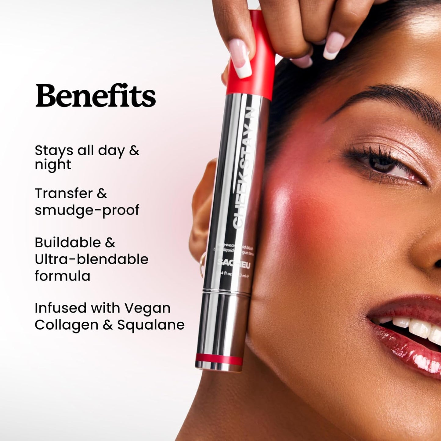 Sacheu Cheek Liquid Blush - High Pigment, Buildable Cream for Dewy Radiance | Long-Lasting & Cruelty-Free