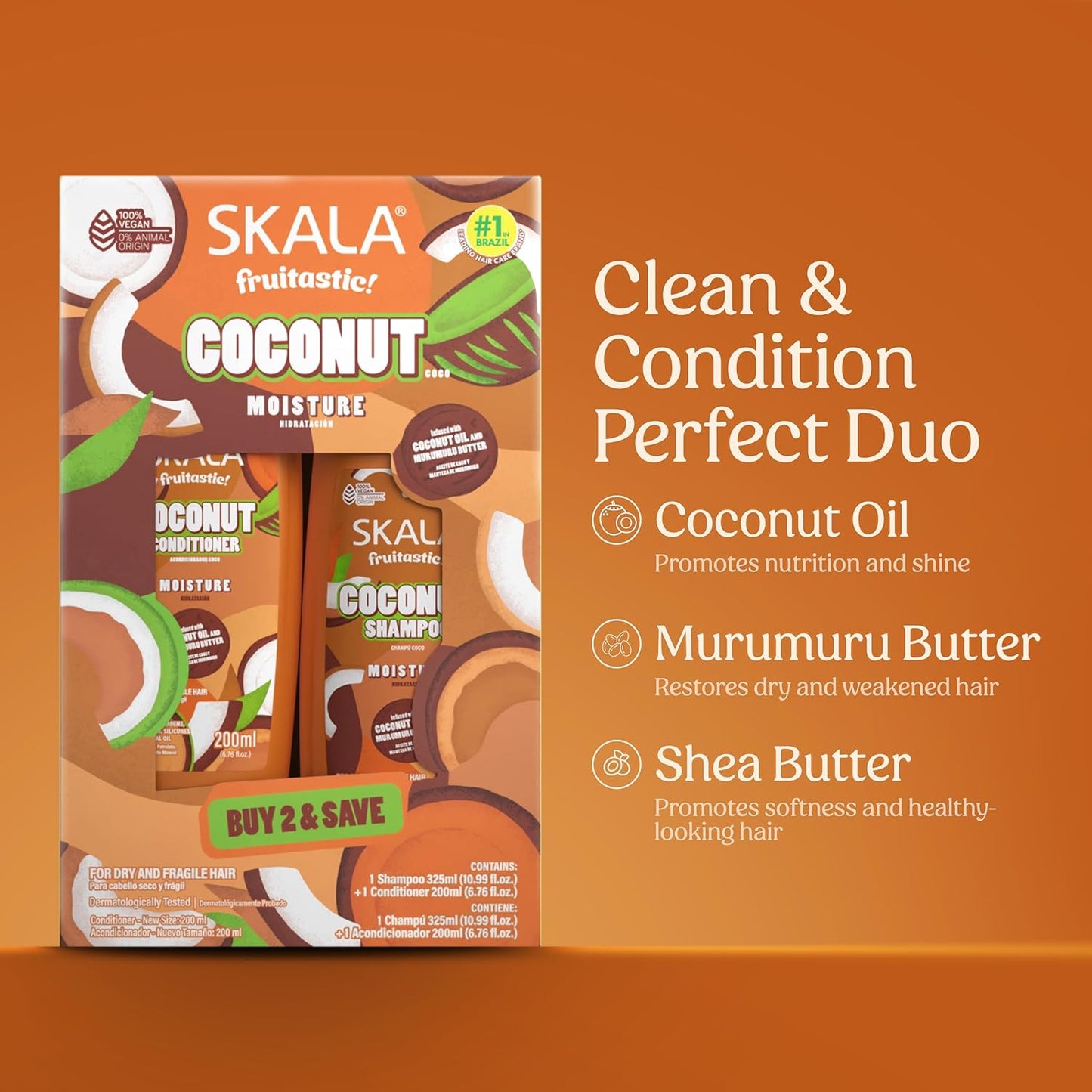Skala Coconut Shampoo & Conditioner Set - Nourishing Hair Care | 325ml