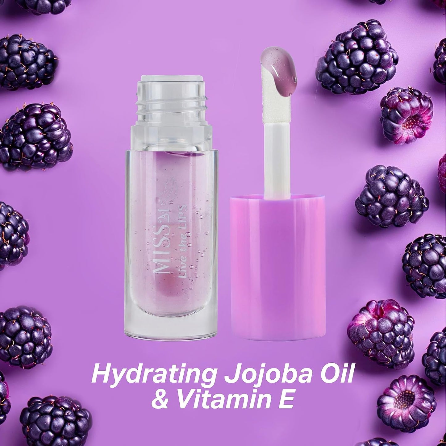 Hydrating Clear Lip Gloss - Nourishing Jojoba Oil Lip Plumper | 01 Strawberry, 0.14 Fl Oz