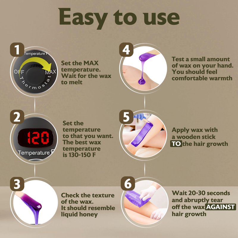 Wax kit for Hair Removal, Wax Pot for Hair Removal for Face, Body, Leg, Bikini, Brazilian Wax, Waxing Kit for Women & Men (32 Accessories)