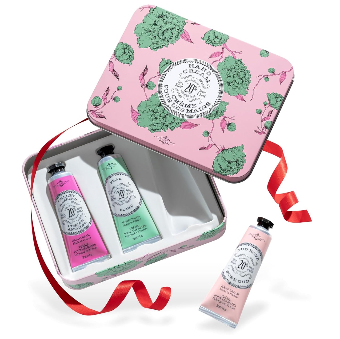 La Chatelaine 20% Shea Butter Hand Cream - Nourishing Travel Size Gift Set for Women | Coconut Milk & Lychee Cranberry