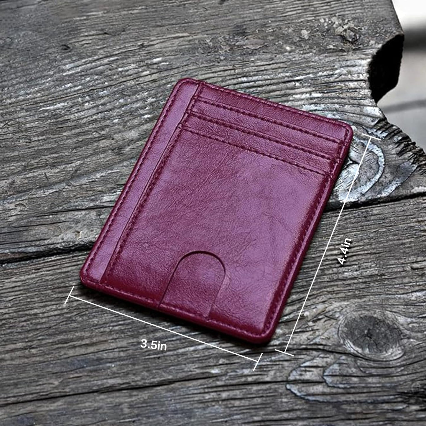 RFID Blocking Slim Leather Wallet - Front Pocket Minimalist Design for Men & Women Alaska Deep purple
