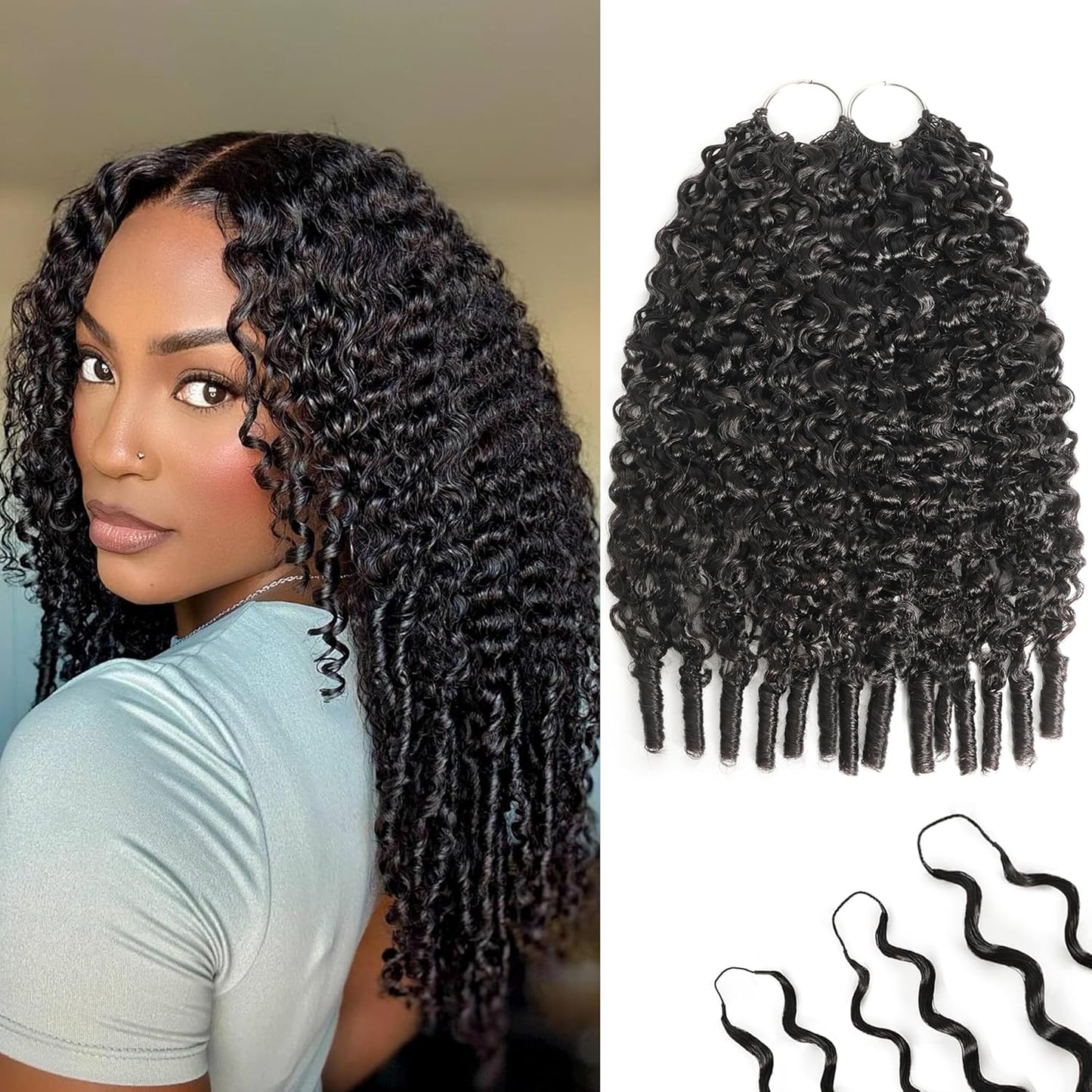 Honey Blonde Burmese Curly Crochet Hair Extensions - 12 Inch, 180g, Pre-Separated, Invisible Miracle Knots
