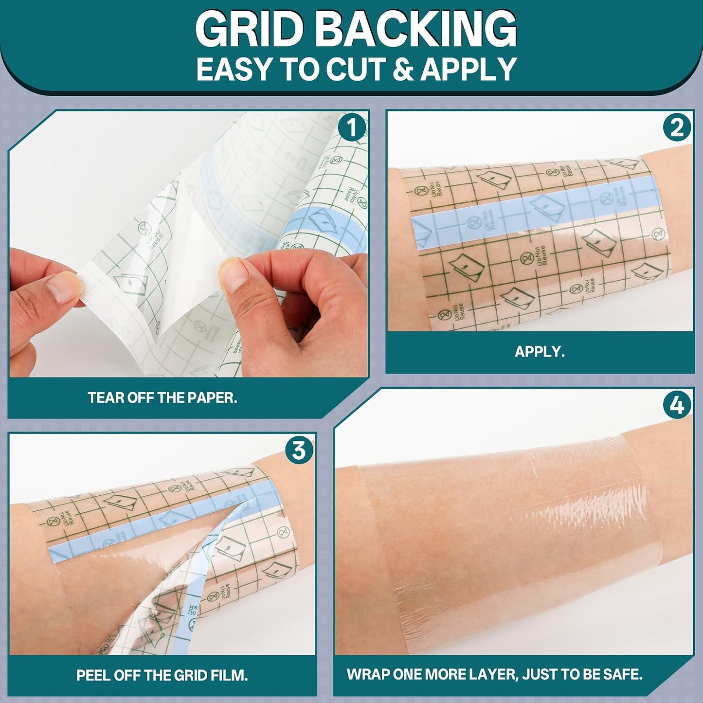 Tattoo Wrap - Waterproof Transparent Bandage Film for Aftercare | 20 Yards, Mixed Sizes (2/4/6/8 Inch)
