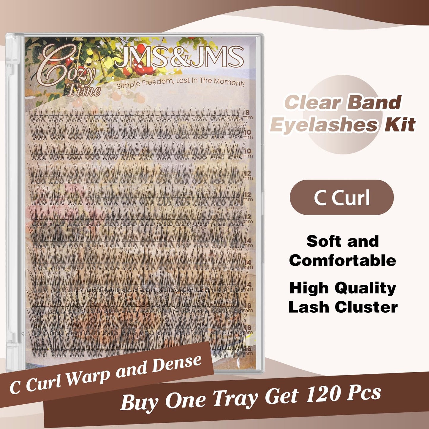 JMS&JMS Natural Lash Clusters Invisible Band Wispy Lashes for Beginner