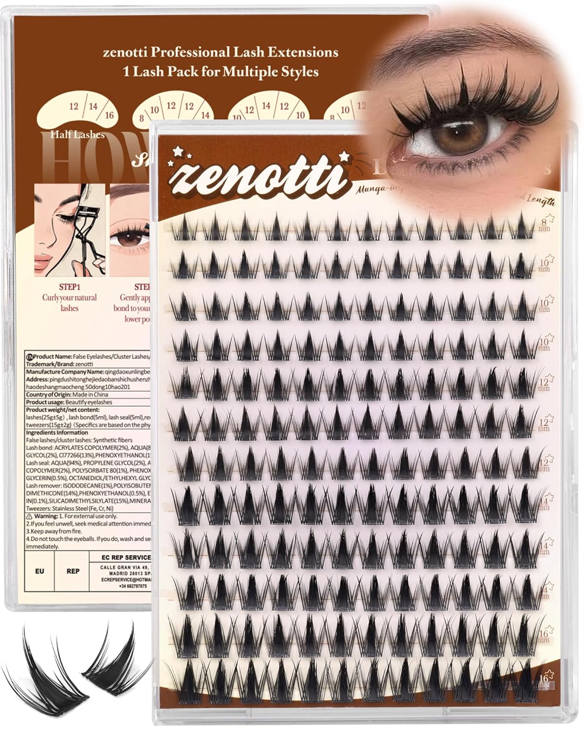 Wispy Spider Lash Clusters - Natural D Curly Eyelash Extensions | DIY Individual Lashes 8-16mm