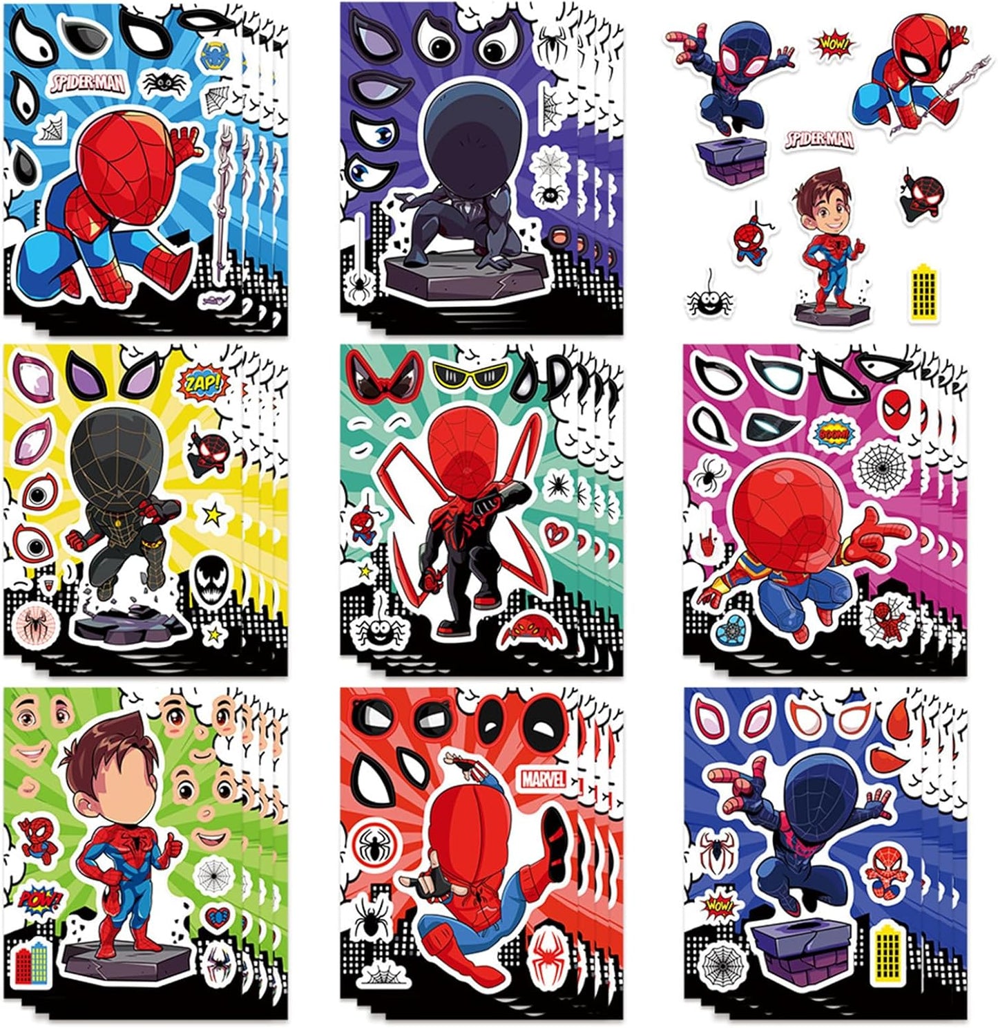 Pokémon Stickers - Cute Cartoon Monster Characters for DIY Projects | Kawaii Make-a-Face Party Favors (24 Sheets)