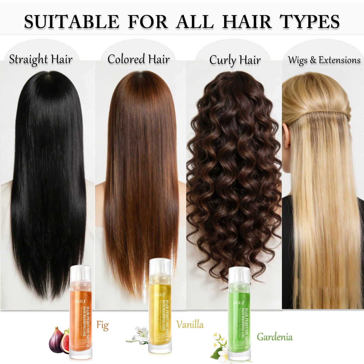 SLUJ Hair Perfume for Women, Hair Spray & Body Mist, Summer Lightweight Long Lasting Fragrance Mist, Hair Mist with Argan Oil & Bronze Shimmer for All Hair Types- 50ml