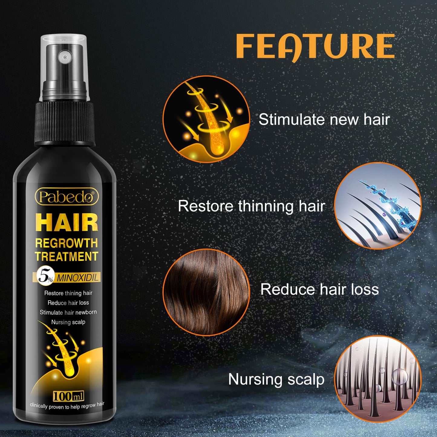 NATURE ZIRAN Hair Growth Serum - 5% Minoxidil for Men and Women, Unscented Foam for Hair growth, Natural Hair Growth Thickening Treatment