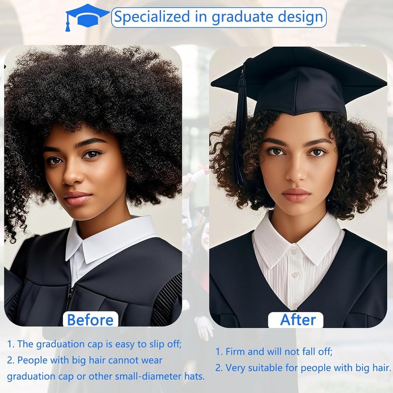 Graduation Cap Headband Insert - Firm Anti-Fall Hair Band | 2 Pcs for DIY Gifts