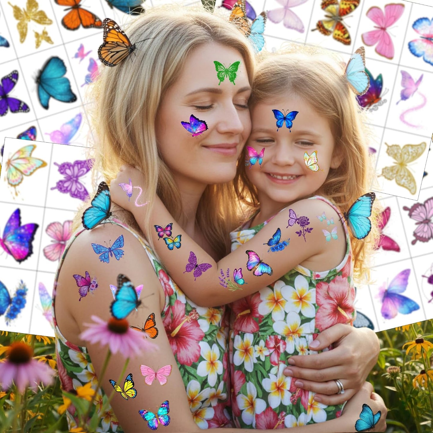 Glitter Butterfly Temporary Tattoos - Fun Party Favors for Kids & Teens | 60 Pre-Cut Stickers, Perfect for Birthday Celebrations
