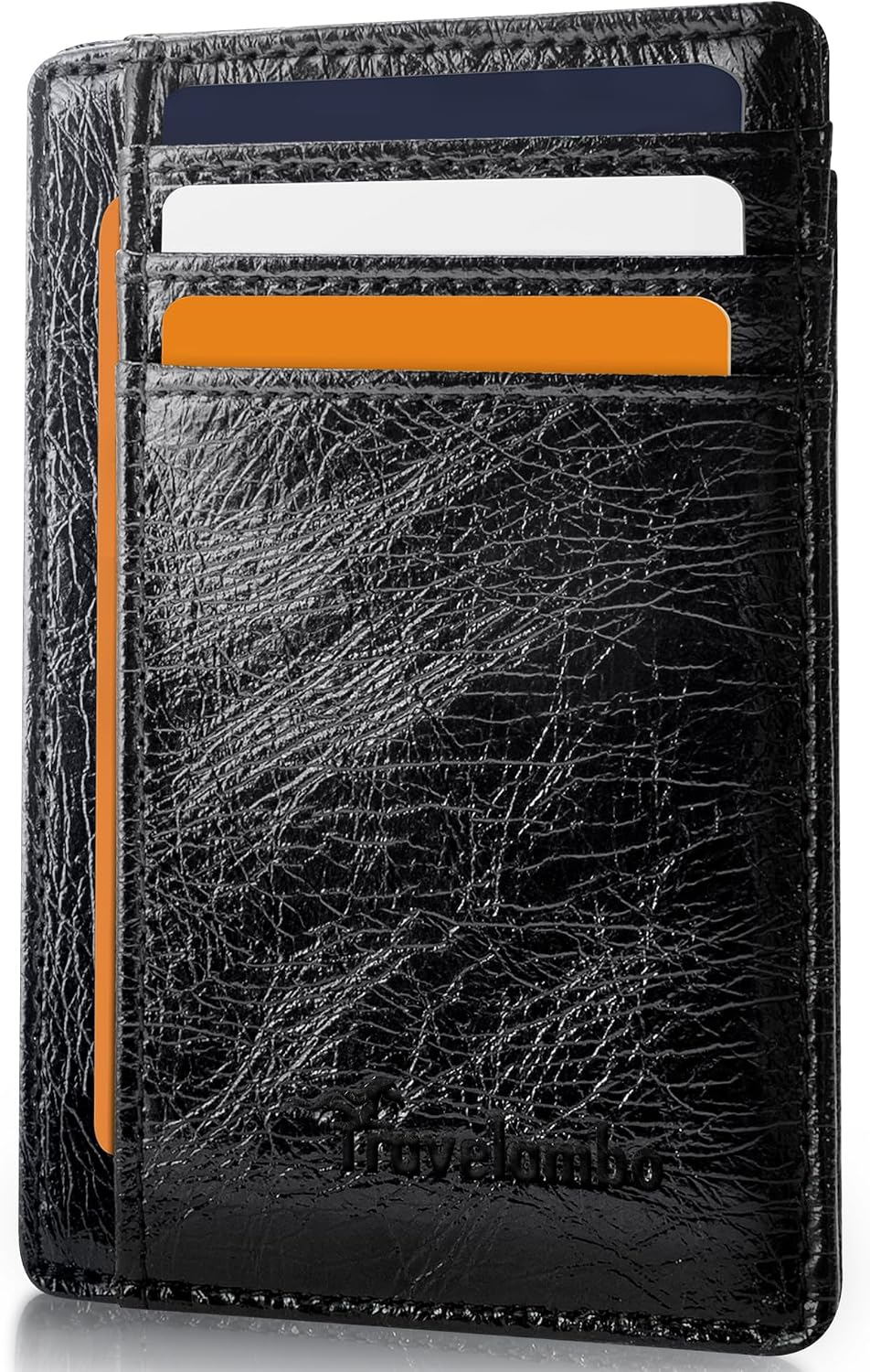 Minimalist Leather RFID Blocking Slim Wallet - Medium Size for Front Pocket Use