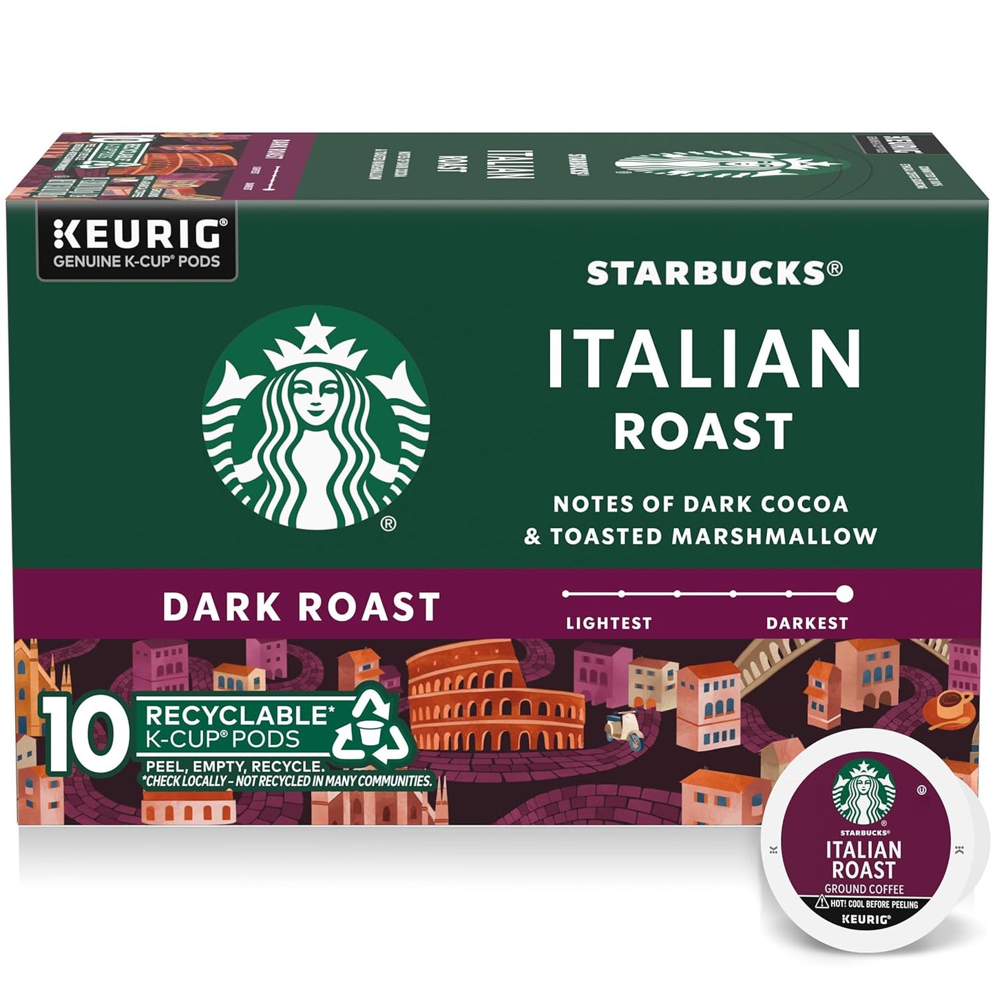 Starbucks K-Cup Coffee Pods - Dark Roast French Roast for Hot or Iced Coffee | 96 Count