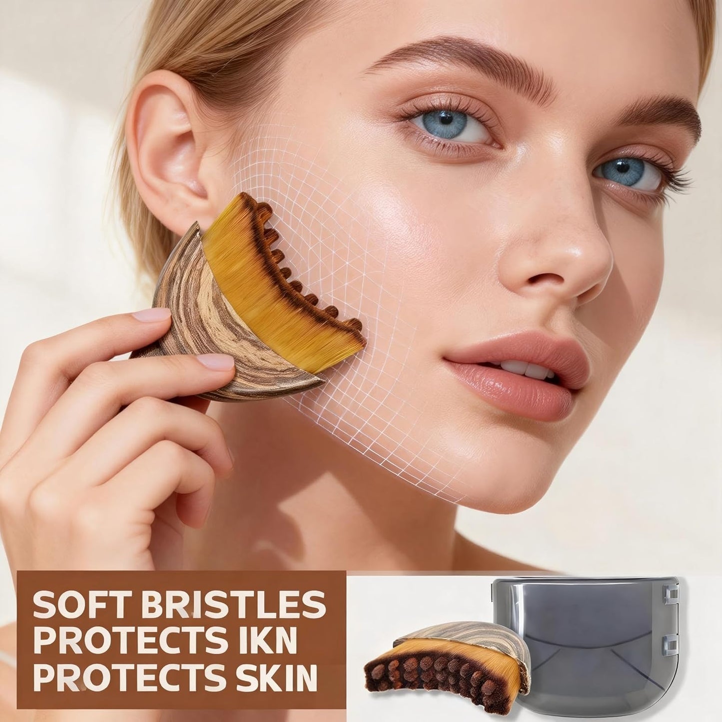 Lymphatic Contour Face Brush Set - Dry Brushing Massager for Drainage & Jawline Sculpting | Ergonomic Design (2PCS)