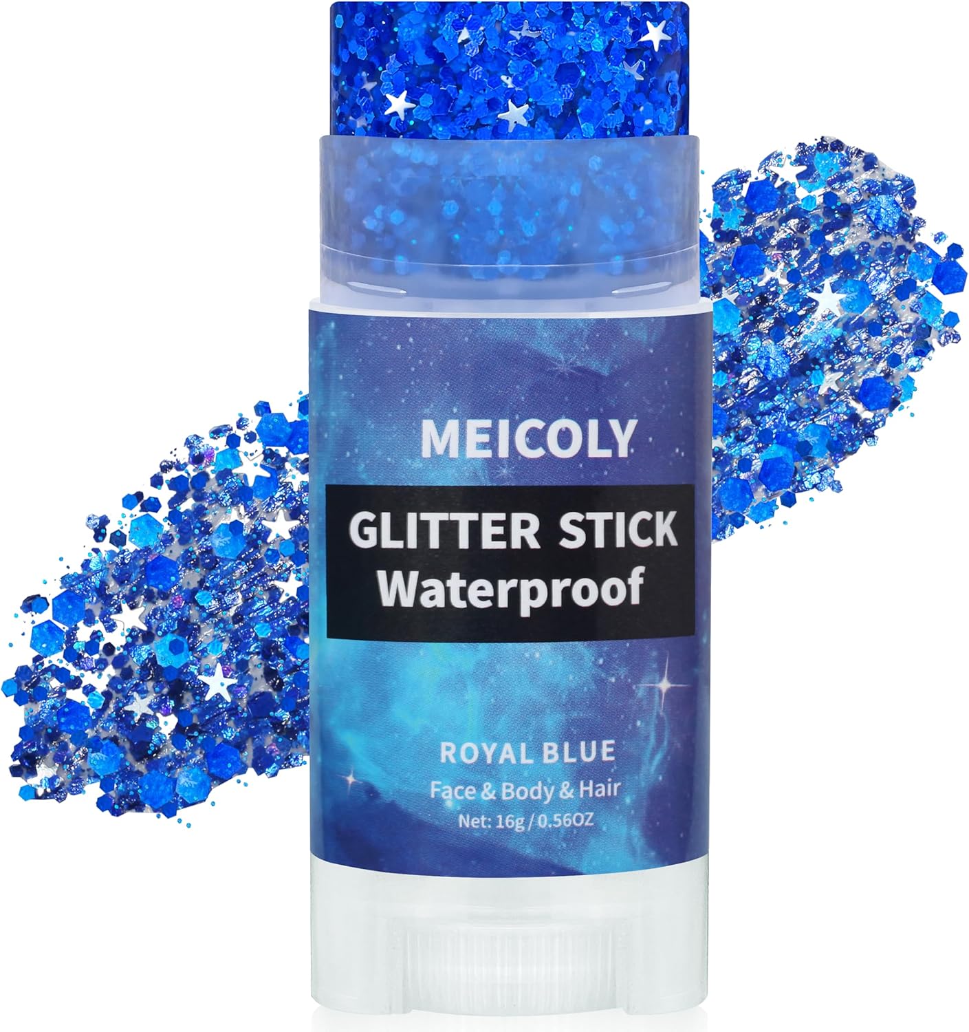 4th of July Hair Glitter Stick - Red, White & Blue Face Glitter for Patriotic Makeup | Independence Day Accessories