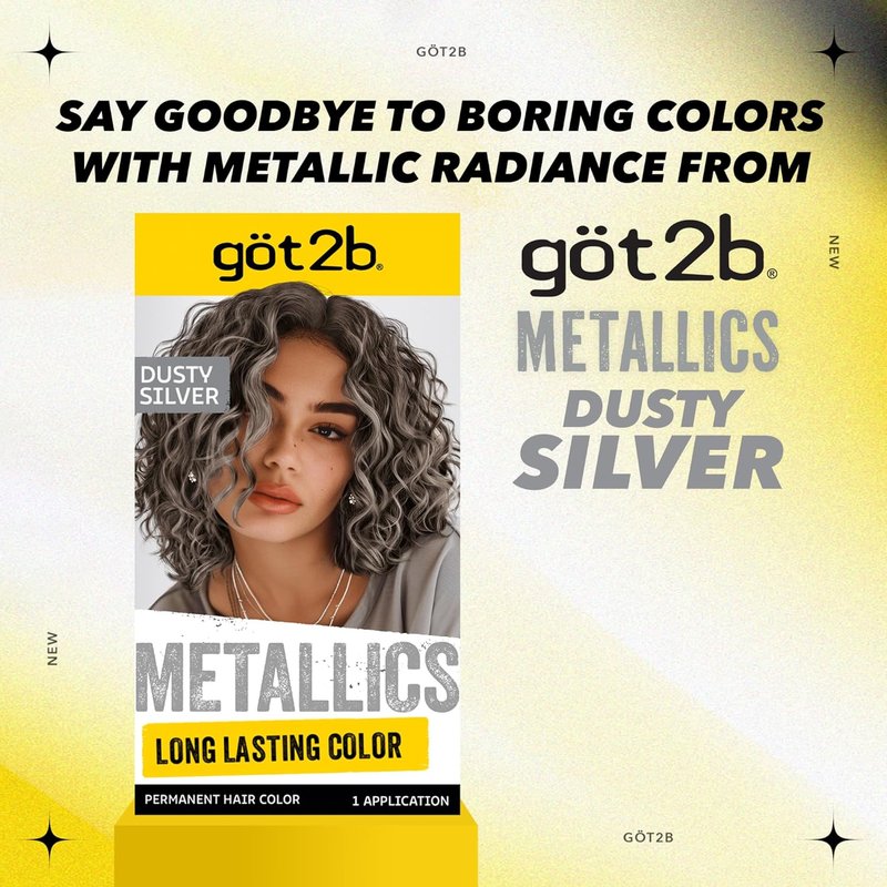 Got2b Metallics Hair Color - M72 Dusty Silver | Long-Lasting Vibrant Shade