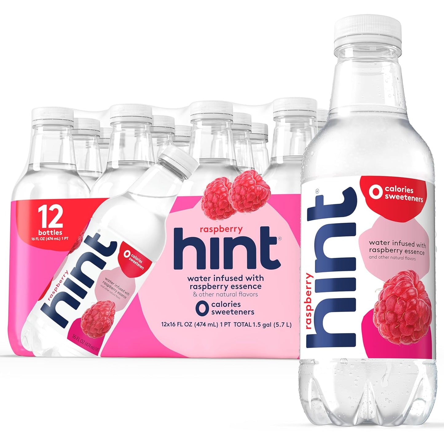 Hint Infused Bottled Water Variety Pack - Sugar-Free, Zero Calorie Natural Flavors | 16 Fl Oz (Pack of 12)