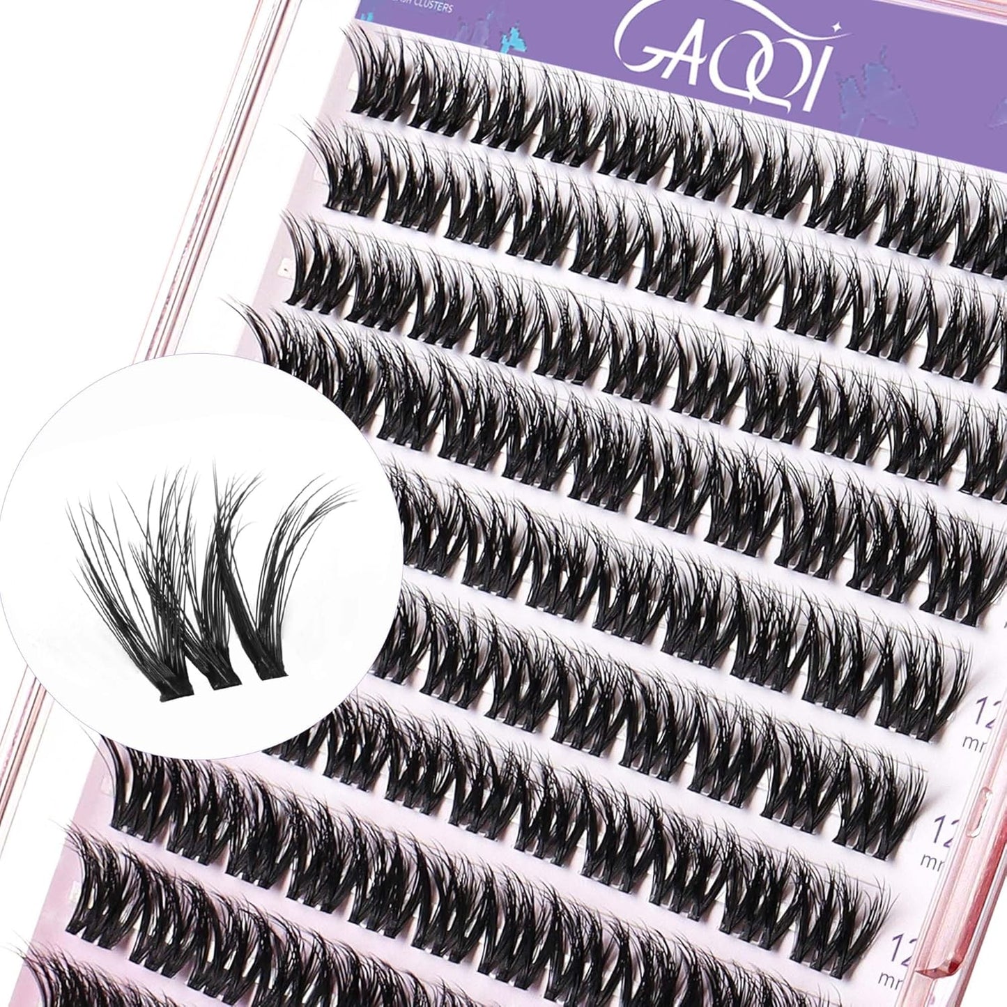 GAQQI Lash Clusters - Wispy Volume Eyelash Extensions, 110 Multilayered 3D Lashes, 10-14mm Lengths