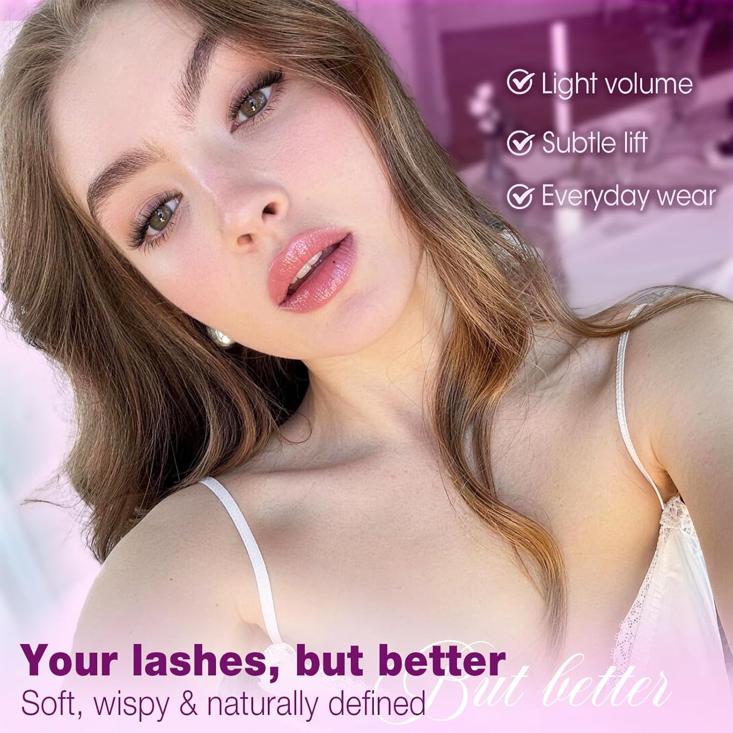 Natural Lash Clusters - 9-10-12mm CC Curl Wispy Eyelash Extensions | Soft, Lightweight for Cat Eye & Doll Eye Looks