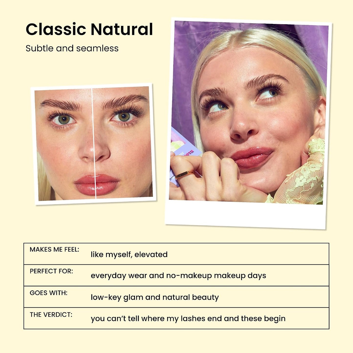 KISS imPRESS Strip Lash Kit - Pre-Glued Classic Natural Black False Eyelashes | 2 Pairs