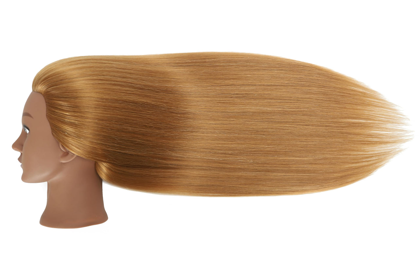 EVATEC 30 inches Long Blonde 80% Real Human Hair Mannequin Head with Stand for Braiding Styling Updos Curling Cutting Practice Cosmetology Training Display with Stand