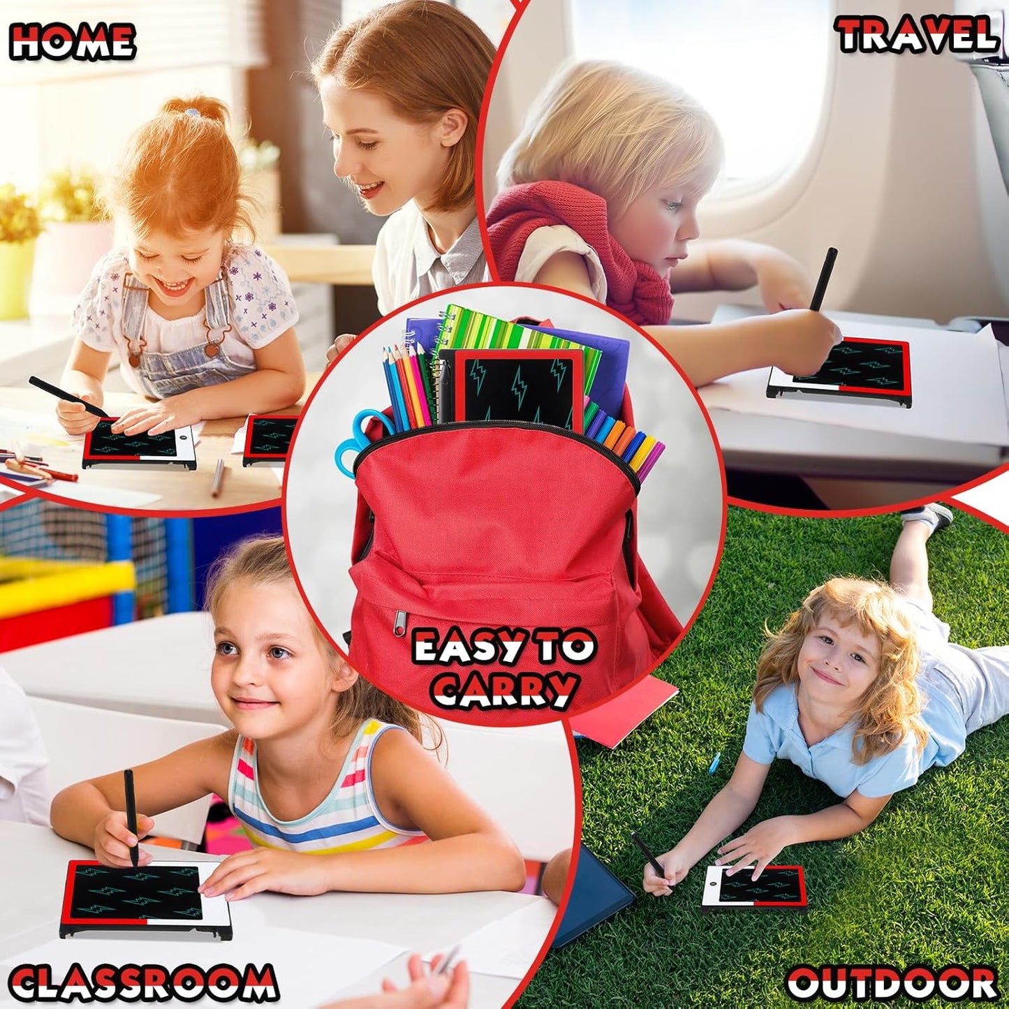 Mini LCD Writing Tablet - 12 Pack Cartoon Animation Doodle Boards | 4.6 Inch Erasable Drawing Pads for Party Favors & Birthday Supplies