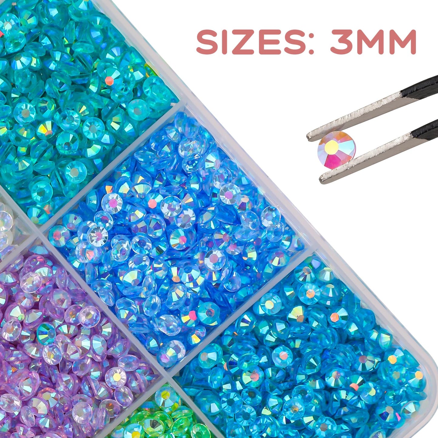 36000Pcs 72 Colors Resin Rhinestones Bedazzling Kit, Multicolor Flatback Gems, DIY Nail Art Clothing Tumblers Crafts for Bedazzling Diamond Art Makeup (72 Colors)