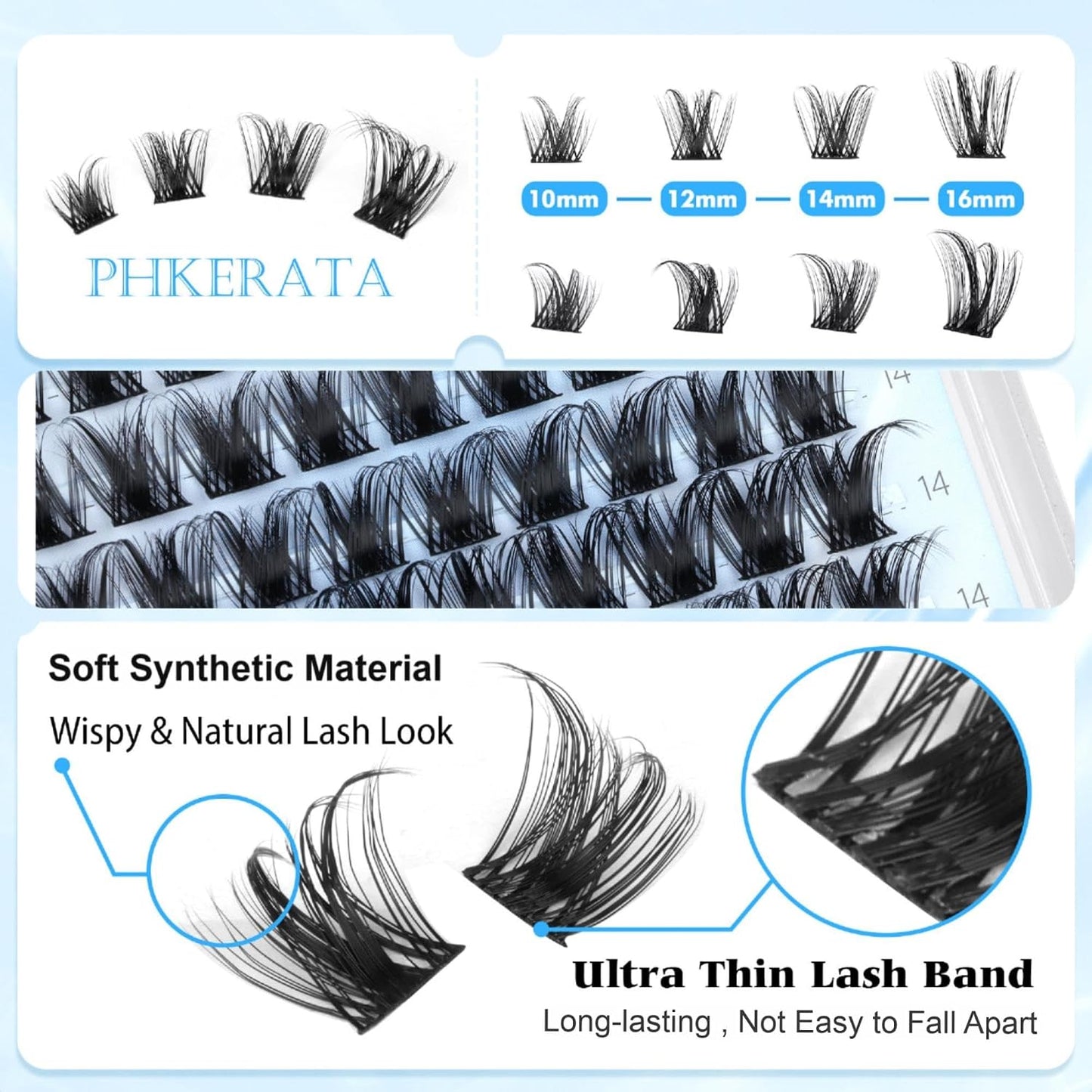 Wispy Eyelash Clusters - 120 Pcs Natural D Curvature Individual Lash Extensions | Reusable DIY Thin Band