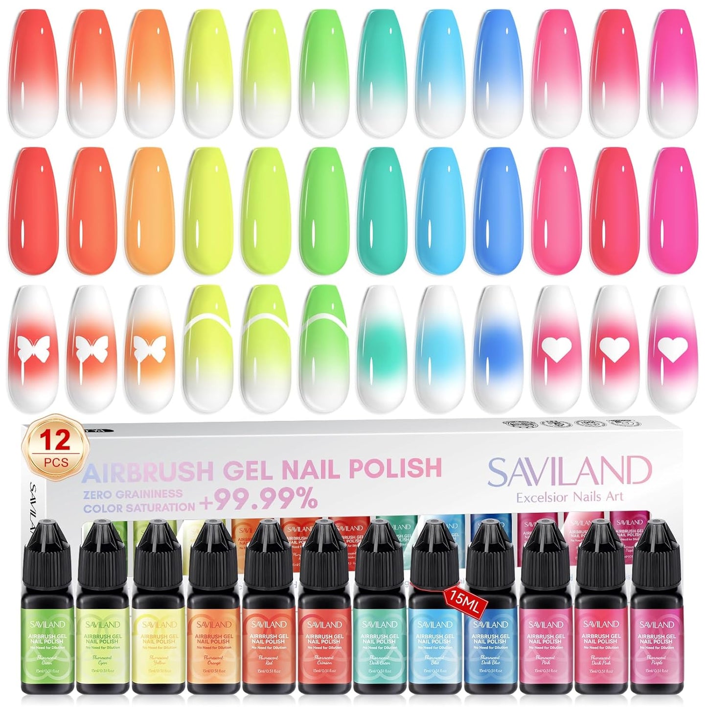 Airbrush Gel Nail Polish - Light Nude Non-Toxic Formula | Hema & Acetone Free, 20 ml for Ombre Nails