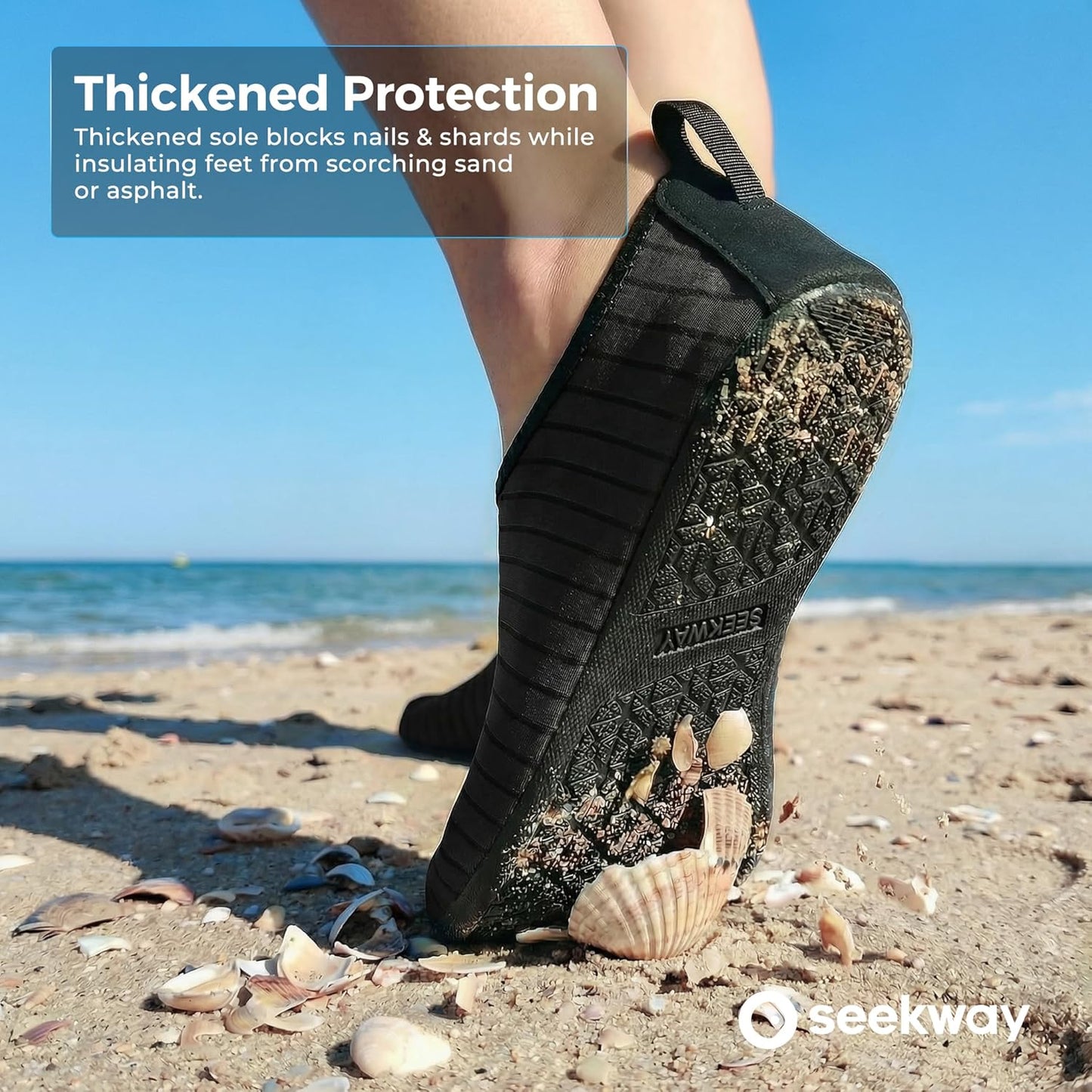 Water Shoes for Men & Women - Quick-Dry Aqua Socks | Non-Slip Barefoot Design for Beach, Swim, River, Pool, Lake - Black