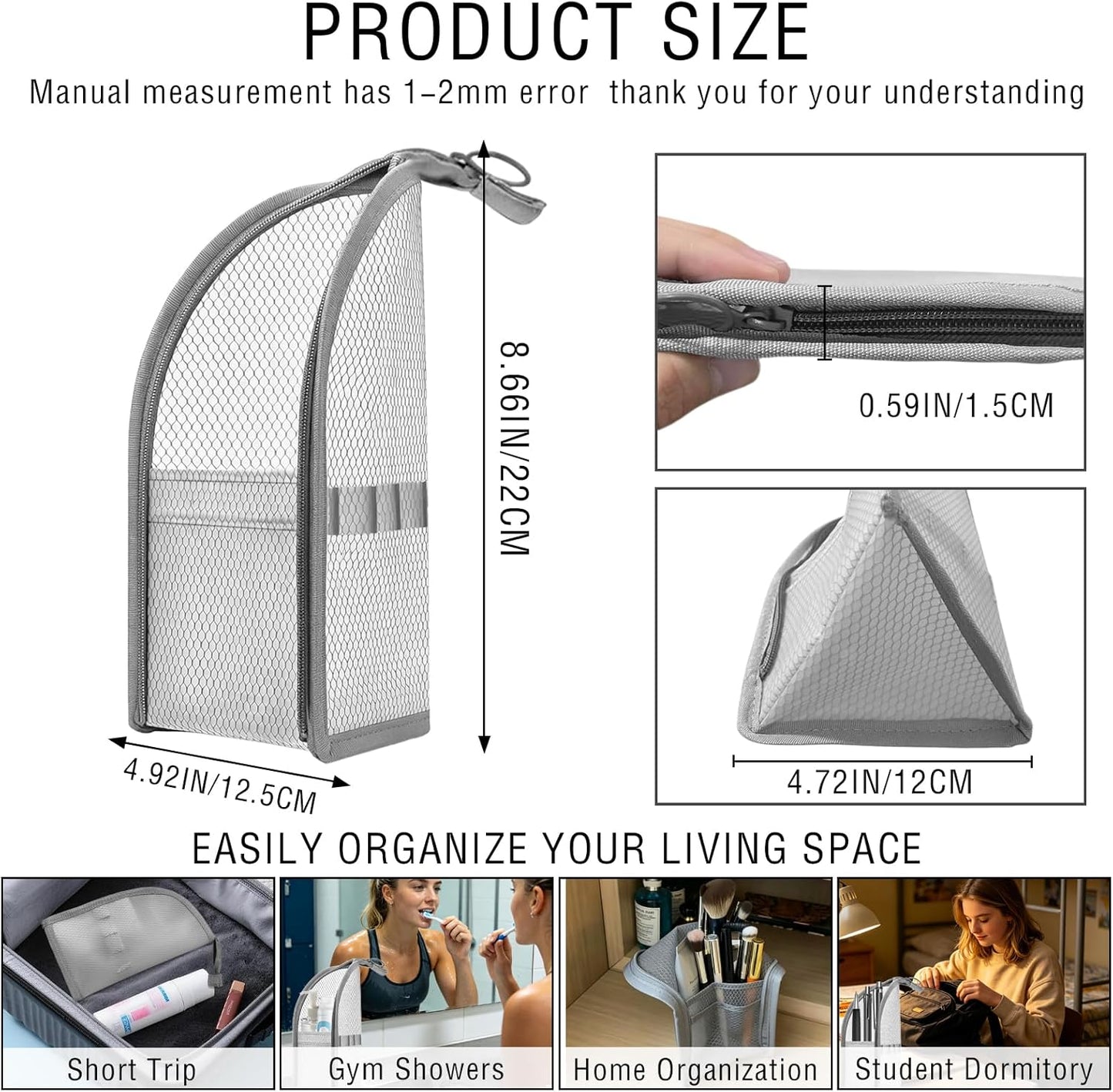 Travel Toiletry Bag - Large Capacity EVA Mesh Hanging Organizer | Portable Waterproof Cosmetic Storage for Men & Women