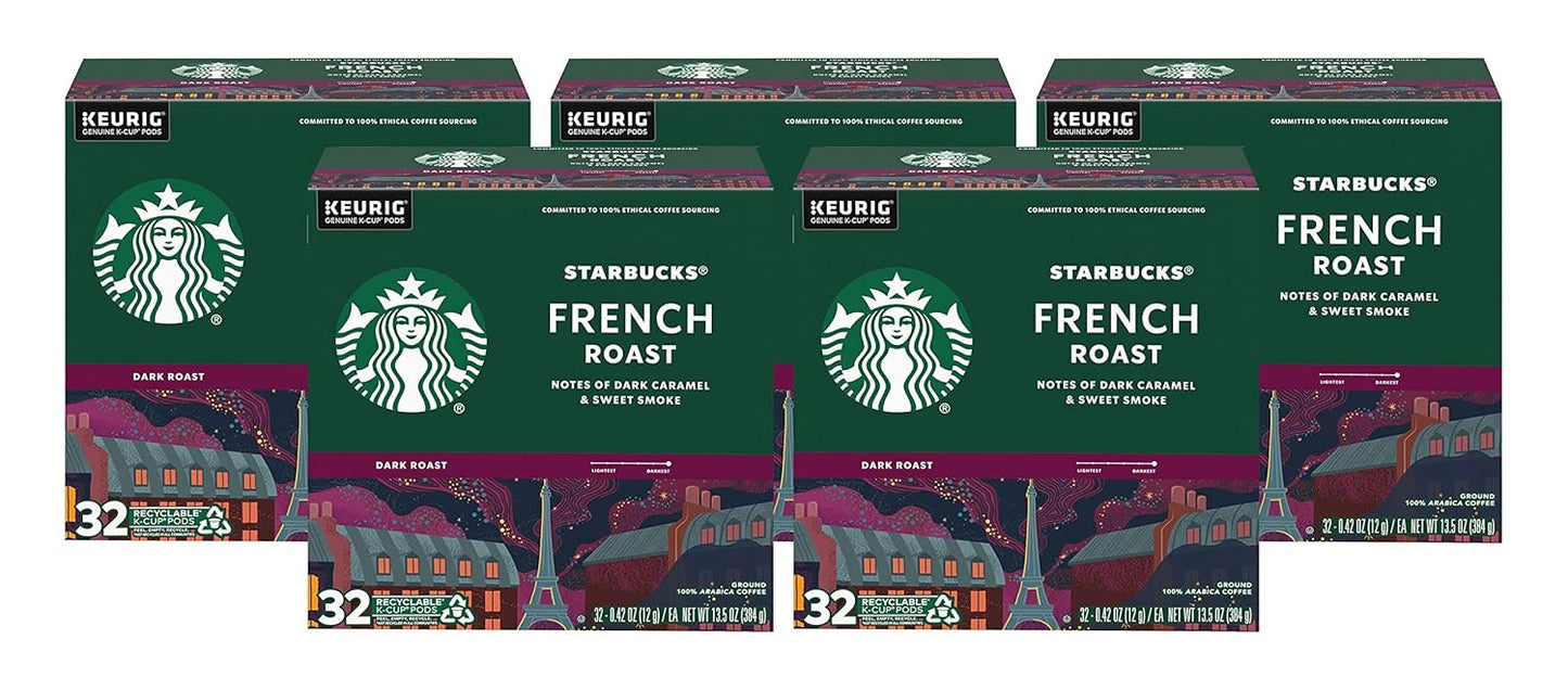 Starbucks K-Cup Coffee Pods - Dark Roast French Roast for Hot or Iced Coffee | 96 Count