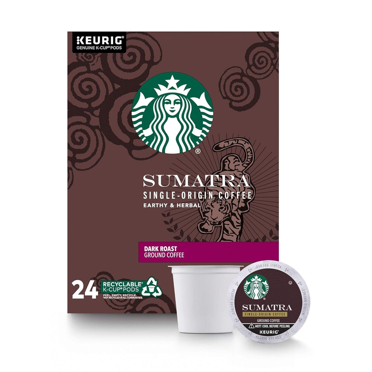 Starbucks K-Cup Coffee Pods - Dark Roast French Roast for Hot or Iced Coffee | 96 Count